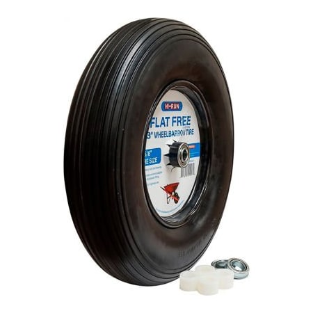 Sutong Tire Resources Hi-Run Tool Wheelbarrow 8" Pneumatic with Universal Bearing Kit & Grease Fitting (Rib) WB1001